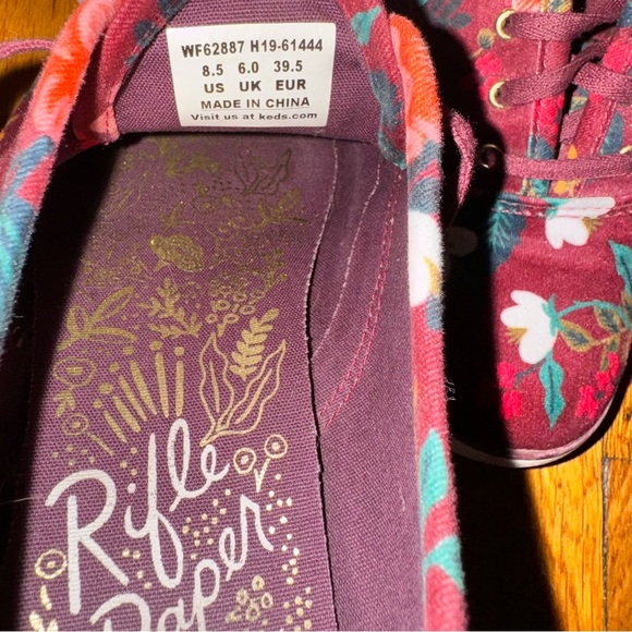 Keds X Rifle Paper Co Red Velvet Floral Garden Sneakers Excellent condition - Picture 7 of 7